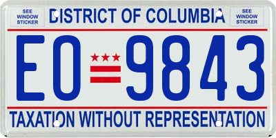 DC license plate EO9843