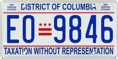 DC license plate EO9846