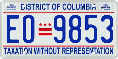 DC license plate EO9853