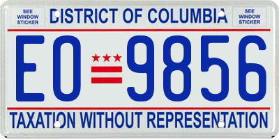 DC license plate EO9856