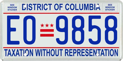 DC license plate EO9858