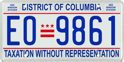 DC license plate EO9861