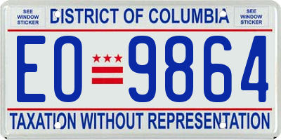 DC license plate EO9864