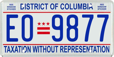 DC license plate EO9877