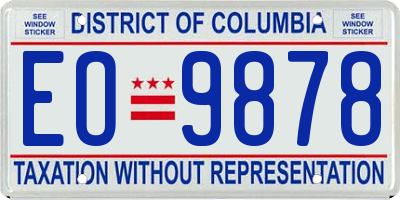 DC license plate EO9878