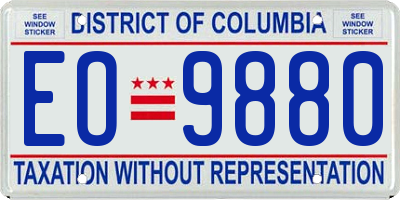 DC license plate EO9880