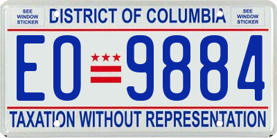 DC license plate EO9884