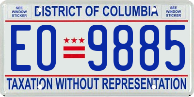 DC license plate EO9885