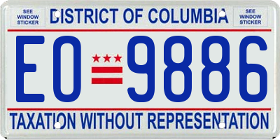 DC license plate EO9886