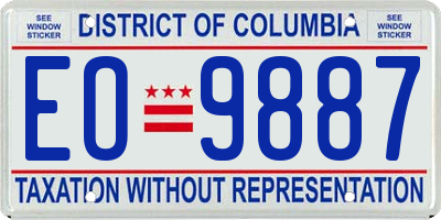 DC license plate EO9887