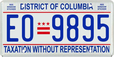 DC license plate EO9895