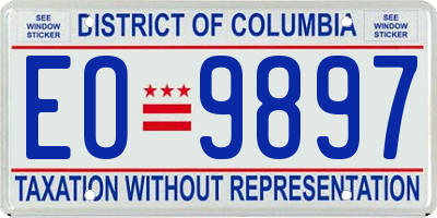 DC license plate EO9897