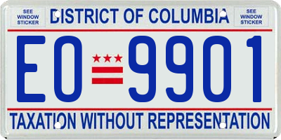 DC license plate EO9901