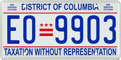 DC license plate EO9903