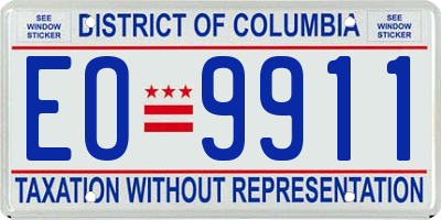 DC license plate EO9911