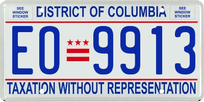 DC license plate EO9913