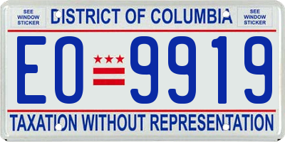 DC license plate EO9919