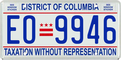 DC license plate EO9946