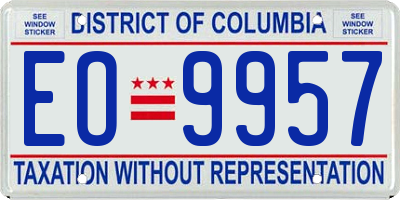 DC license plate EO9957
