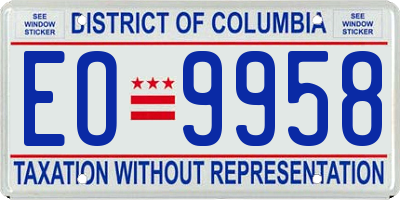 DC license plate EO9958