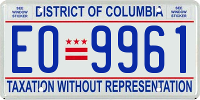 DC license plate EO9961