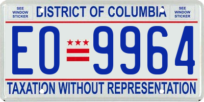 DC license plate EO9964