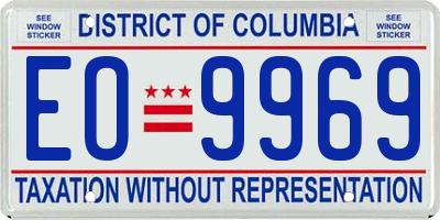 DC license plate EO9969