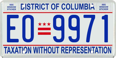 DC license plate EO9971