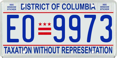 DC license plate EO9973