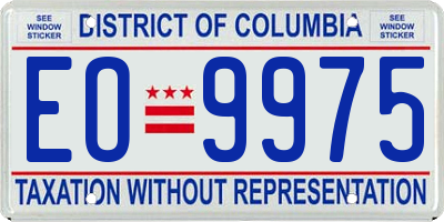 DC license plate EO9975