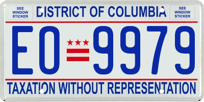 DC license plate EO9979