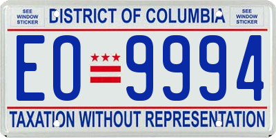 DC license plate EO9994