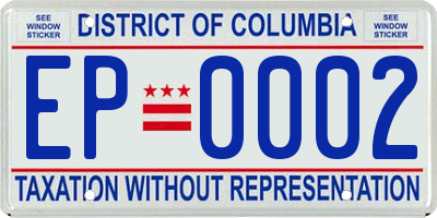 DC license plate EP0002