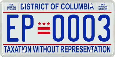 DC license plate EP0003