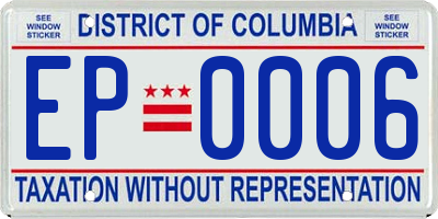 DC license plate EP0006