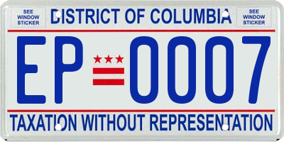 DC license plate EP0007