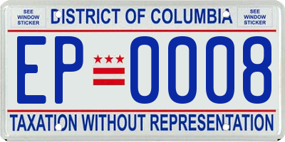 DC license plate EP0008