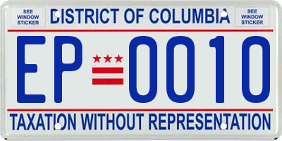 DC license plate EP0010