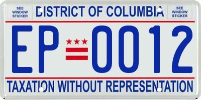DC license plate EP0012