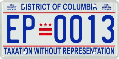 DC license plate EP0013