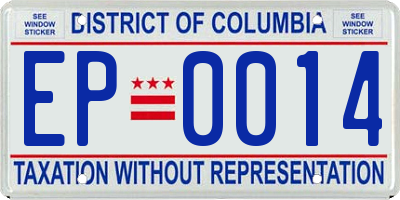 DC license plate EP0014