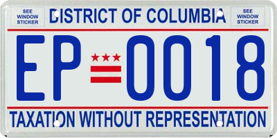 DC license plate EP0018