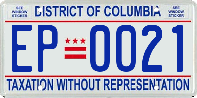 DC license plate EP0021