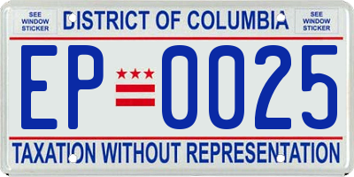 DC license plate EP0025