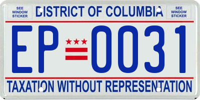 DC license plate EP0031