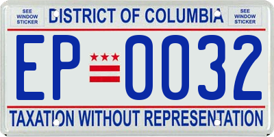 DC license plate EP0032