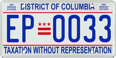 DC license plate EP0033