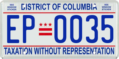 DC license plate EP0035