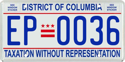 DC license plate EP0036