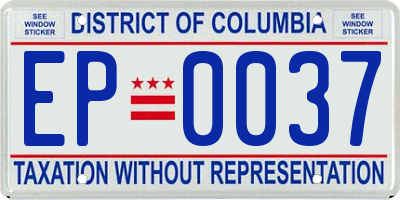 DC license plate EP0037